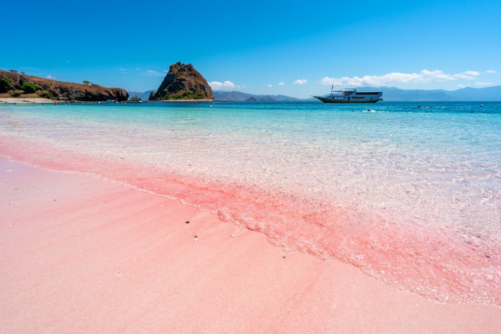 Pink Beach in Indonesia