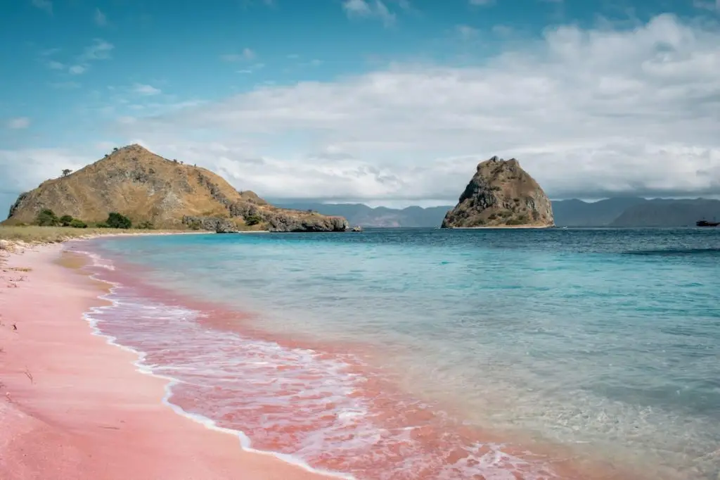 Pink Beach in Indonesia