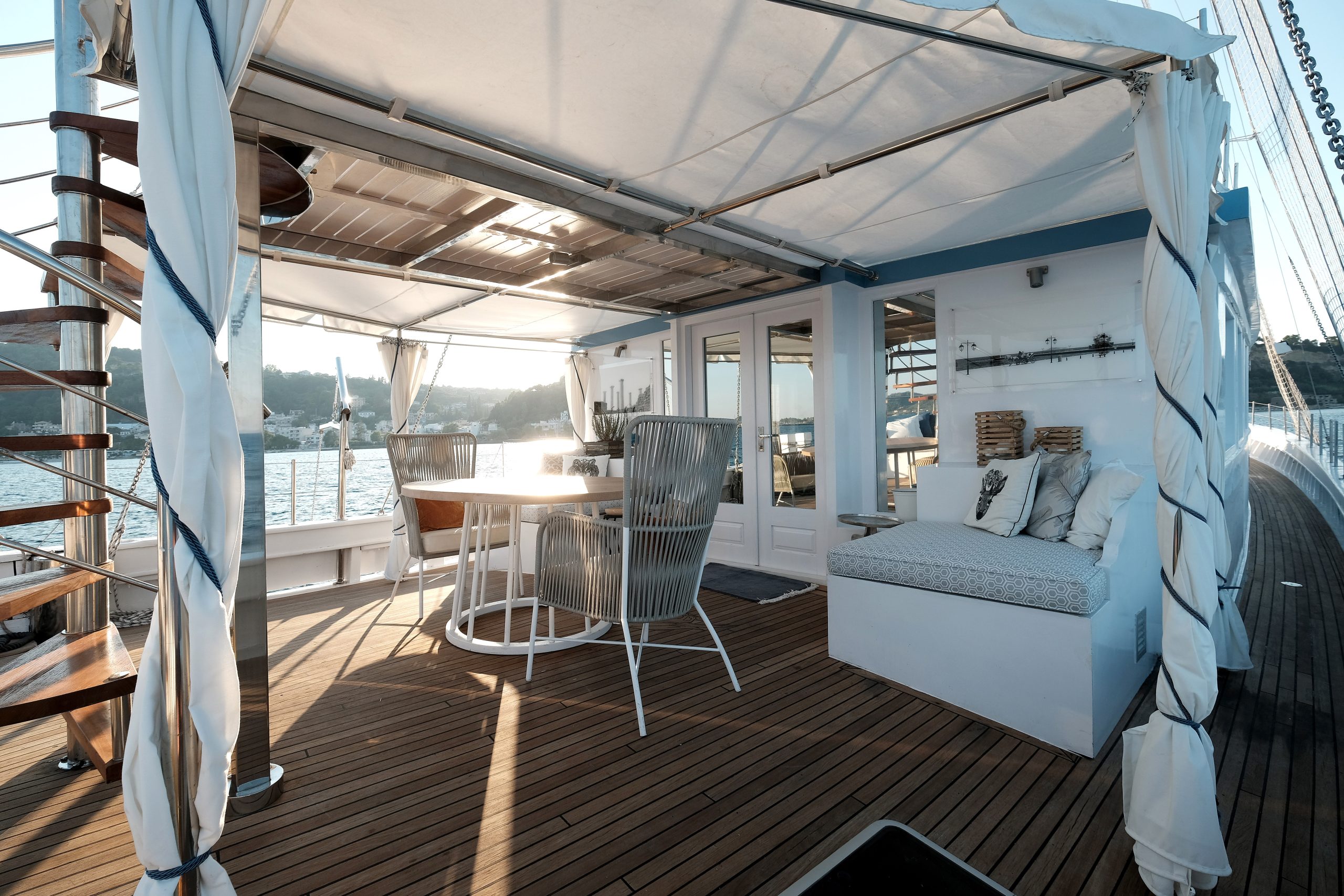 The private deck of ALEXA J yacht