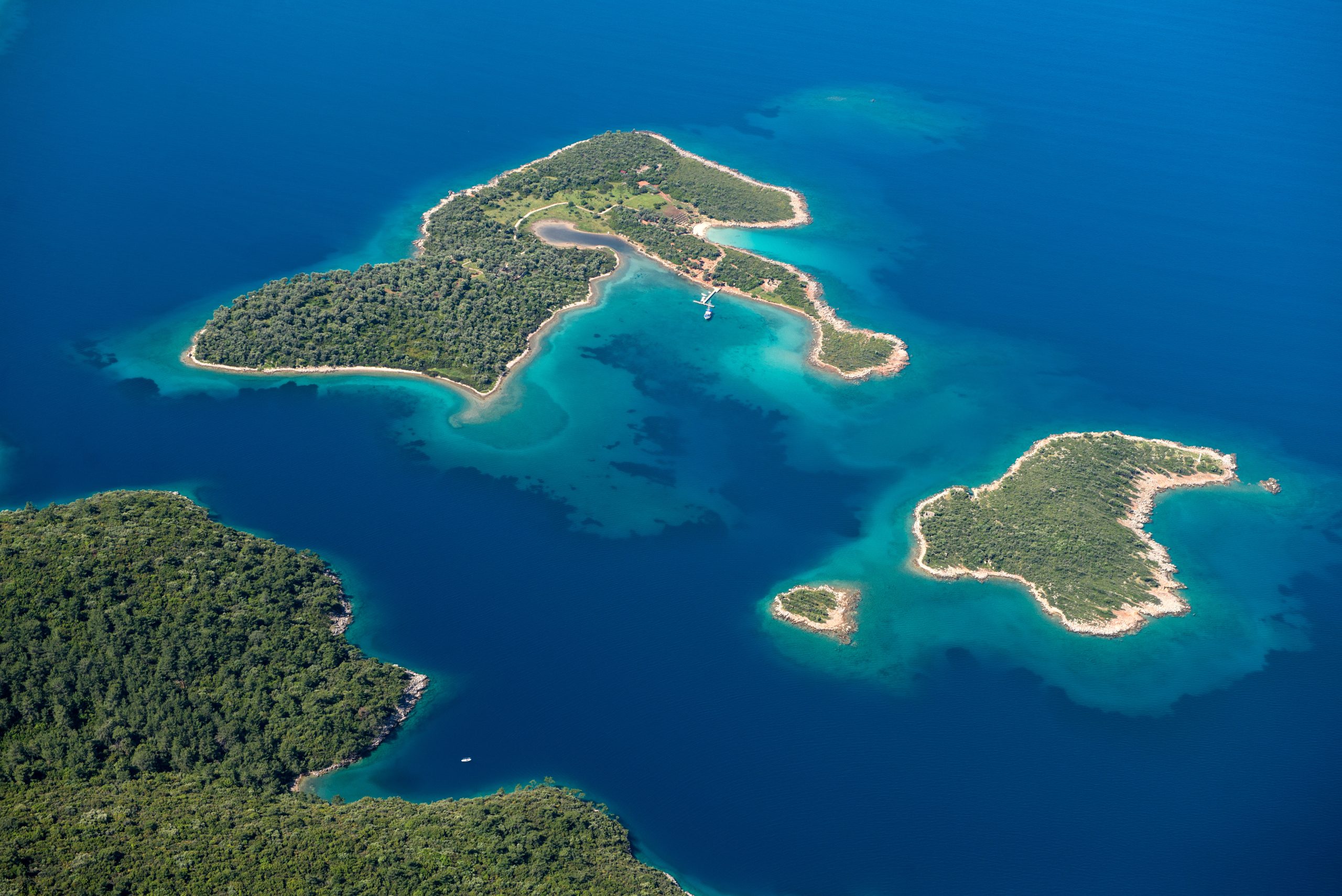 Aerial view of islands in Turkey