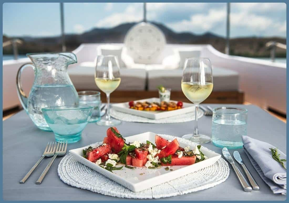 gourmet dining on ALEXA Yacht