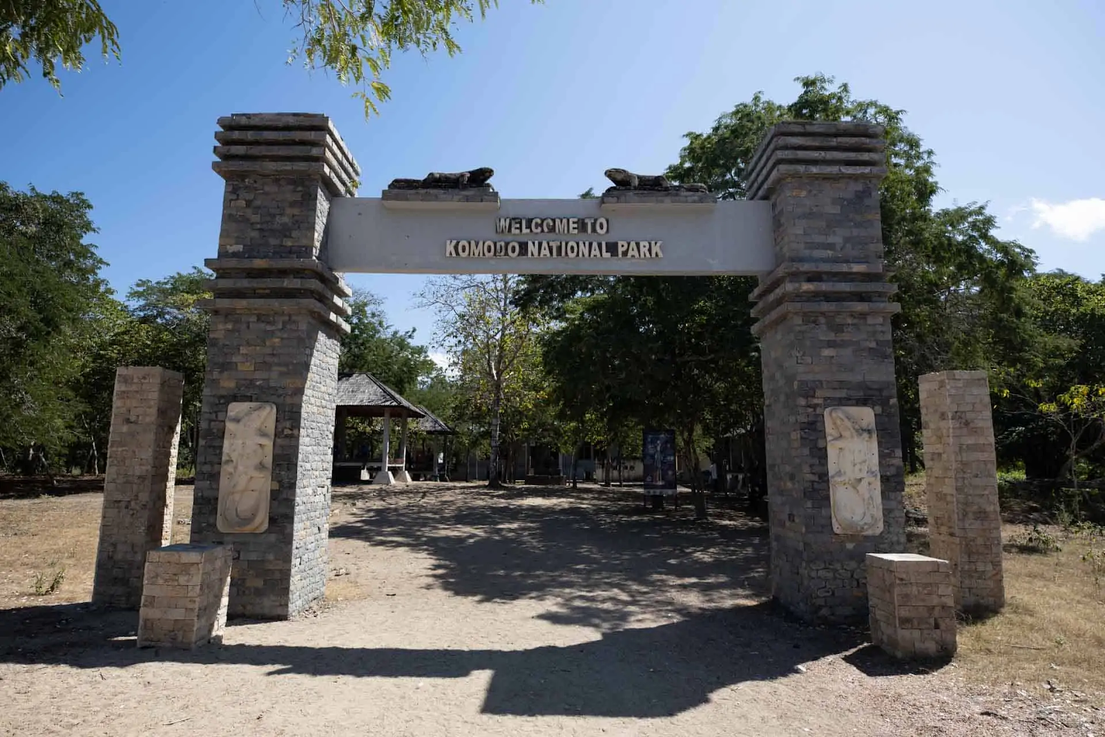 The entrance sign to Komodo Island National Park