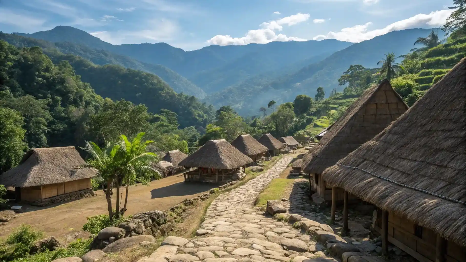 Local village and houses in Komodo