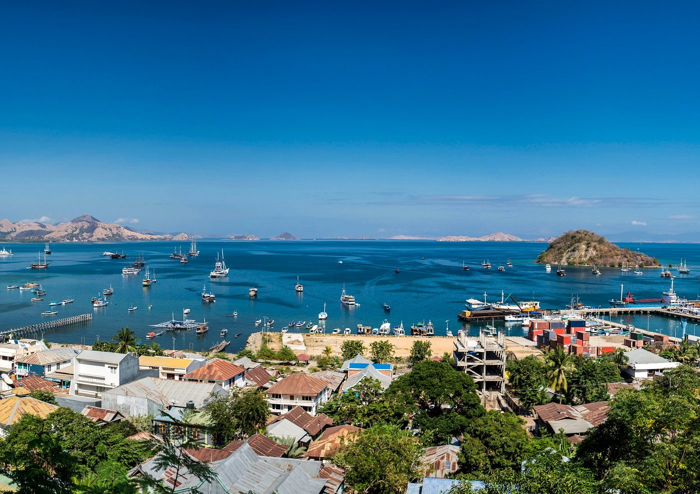 Labuan Bajo with ocean in background