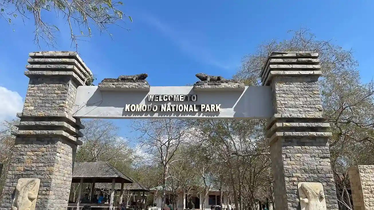 The entry sign of Komodo National Park