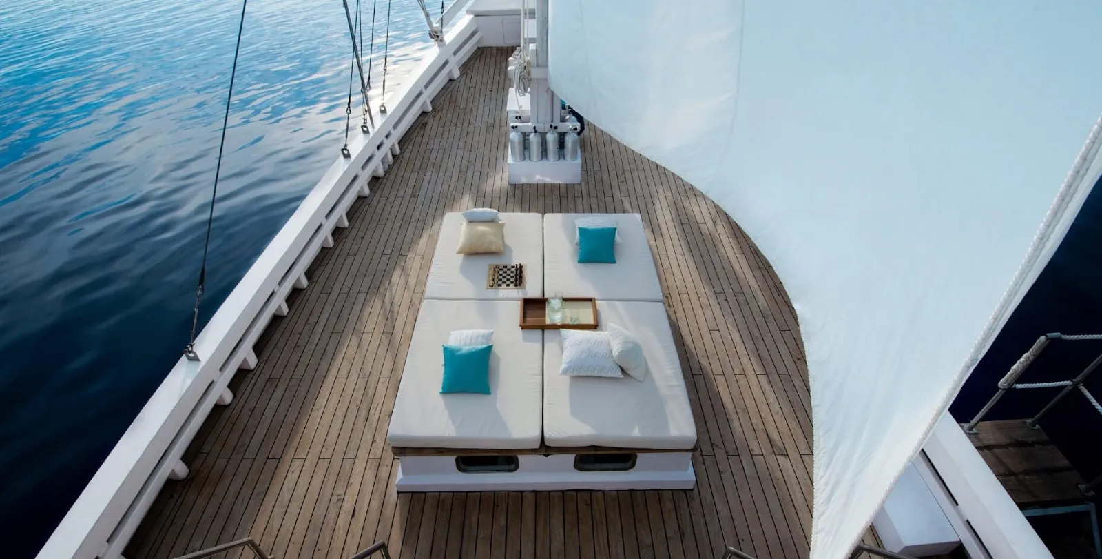 The deck of ALEXA luxury yacht